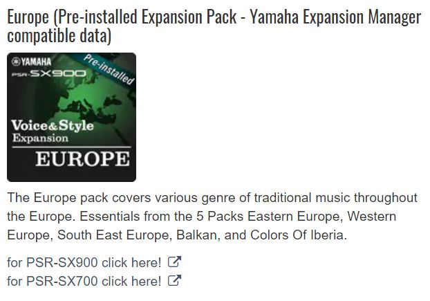 Description and links to Europe pre-Installed expansion pack.