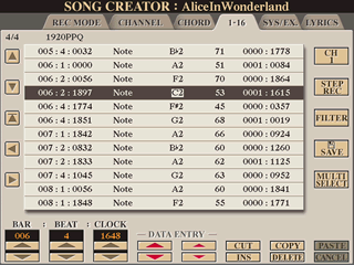 Song Creator 1-16 tab
